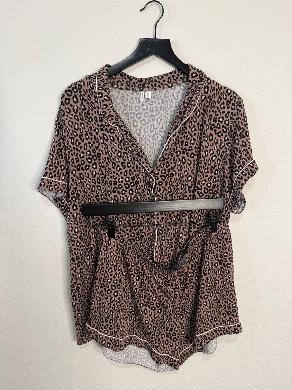 Nordstrom Leopard Short Sleeve Pajama Top and Shorts set
